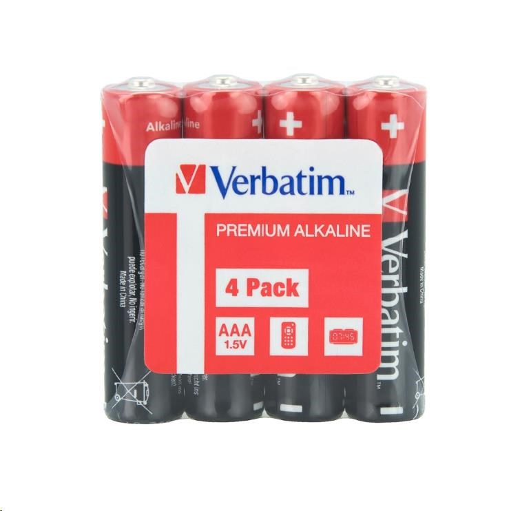 VERBATIM Alkalické baterie AAA,  4 Pack - Shrink,  LR32 