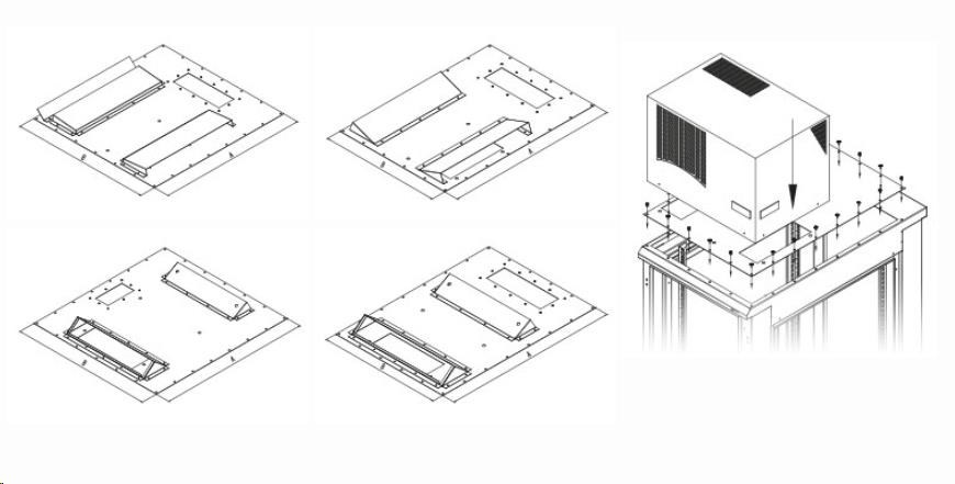 Montážna redukcia TRITON pre klimatizačné jednotky X1 a X2 pre hĺbku skrine 600 x 800 mm,  čierna0 