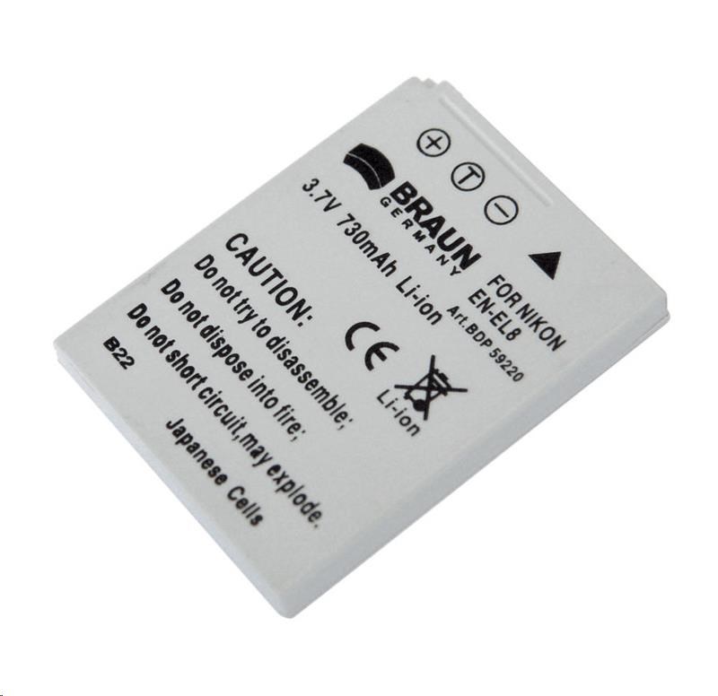 Braun akumulátor NIKON EN-EL8,  730mAh0 