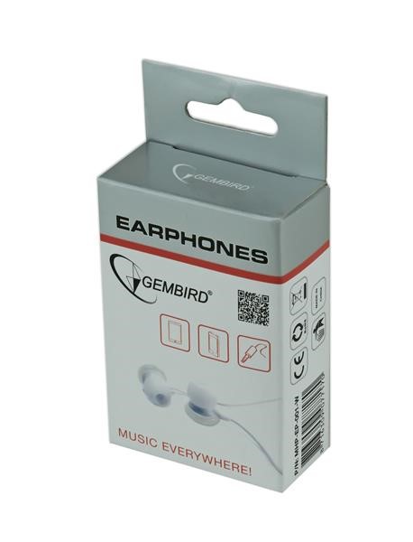 GEMBIRD sluchátka MHP-EP-001 pro MP3,  bílá1 