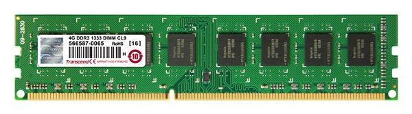 TRANSCEND JetRam™ DDR3 4GB 1333MHz DIMM,  256Mx8 CL91 