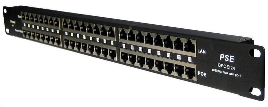 POE injektor pasivní - 24x 100 Mb/ s,  stíněný panel0 