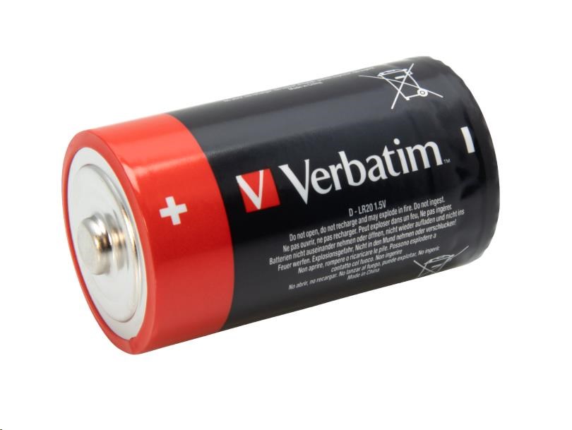 VERBATIM Alkalické baterie D,   2 PACK /  LR200 