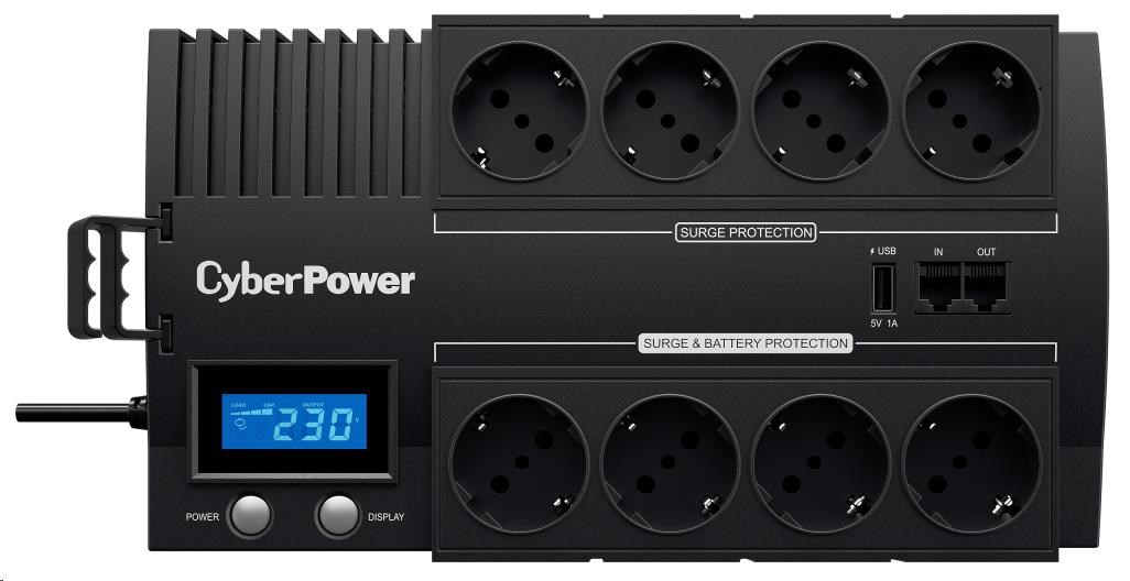 CyberPower BRICs Series II SOHO LCD UPS 1000VA/ 600W,  nemecké zásuvky SCHUKO0 