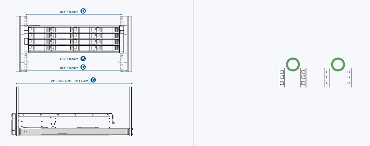 QNAP RAIL-E02 sada kolejnic pro ES servery,  ližiny1 