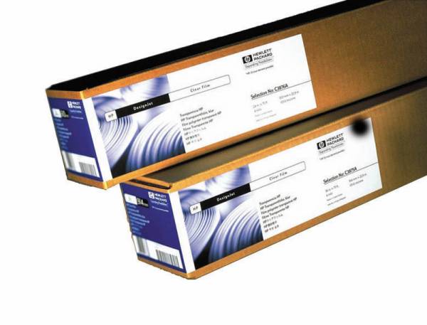 HP Clear Film,  132 microns (5.2 mil) • 174 g/ m2 • 610 mm x 22.9 m,  C3876A0 