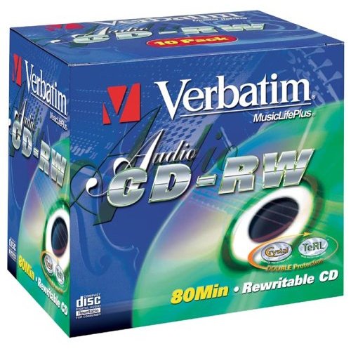 VERBATIM CD-R(10-pack)Audio/ Live it!/ Colour/ Jewel/ 80Min1 