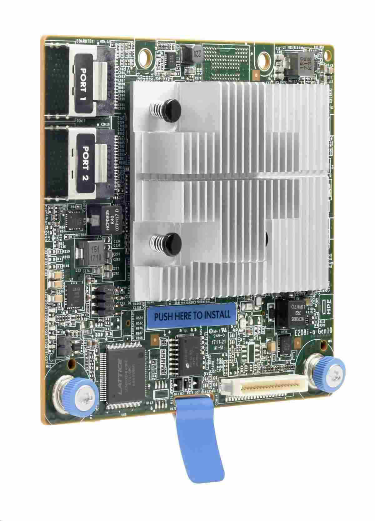 HPE Smart Array E208i-a SR 12Gbs SAS/ SATA LH Controller 8SAS(2x4) x8 RAID 0, 1, 5, 10 no cache dl20160360g100 