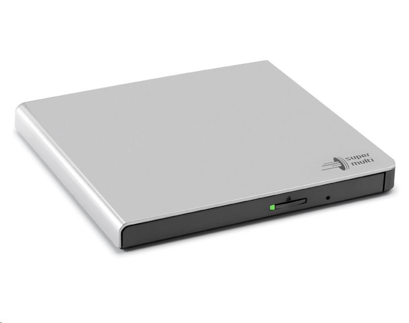 HITACHI LG - externá mechanika DVD-W/ CD-RW/ DVD±R/ ±RW/ RAM GP57ES40,  Slim,  Silver,  box+SW0 