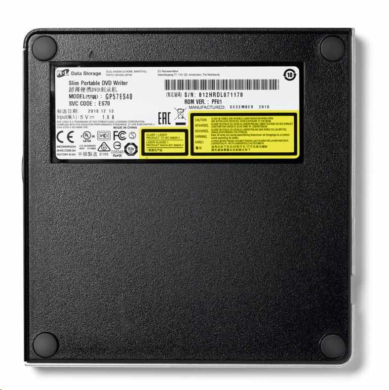 HITACHI LG - externá mechanika DVD-W/ CD-RW/ DVD±R/ ±RW/ RAM GP57ES40,  Slim,  Silver,  box+SW5 