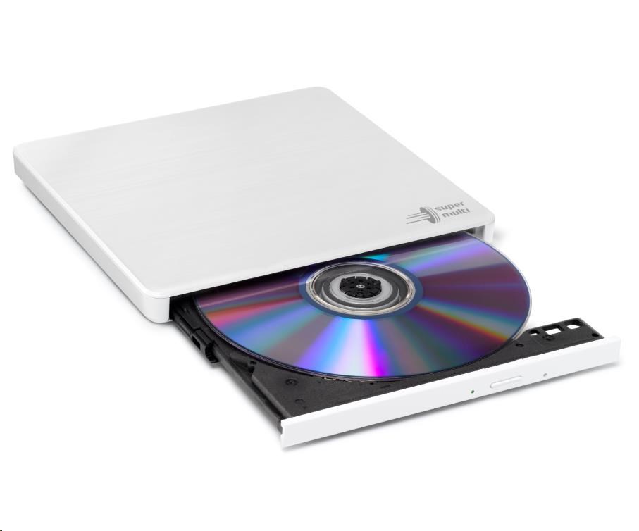 HITACHI LG - externá mechanika DVD-W/ CD-RW/ DVD±R/ ±RW/ RAM GP60NW60,  Slim,  biela,  krabica+SW1 
