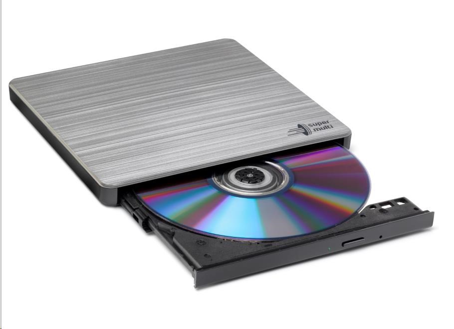 HITACHI LG - externá mechanika DVD-W/ CD-RW/ DVD±R/ ±RW/ RAM GP60NS60,  Slim,  Silver,  box+SW2 