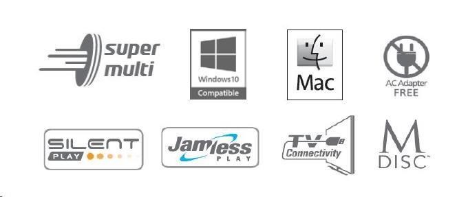 HITACHI LG - externá mechanika DVD-W/ CD-RW/ DVD±R/ ±RW/ RAM GP60NS60,  Slim,  Silver,  box+SW3 