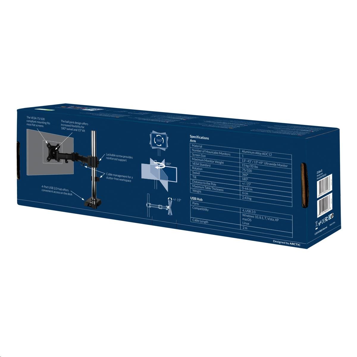 Držiak stola ARCTIC Z1 (Gen.3) pre 1x LCD do 43