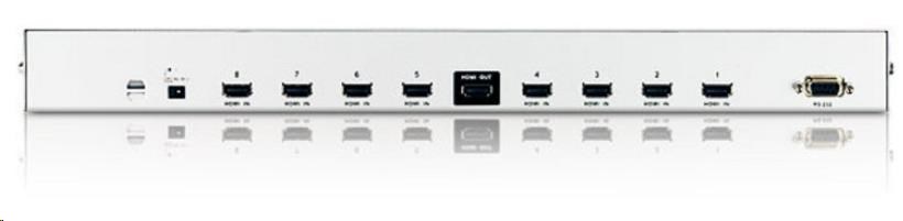 ATEN 8portový video prepínač HDMI,  prenos na dlhšie vzdialenosti až do 20 m,  DO1 