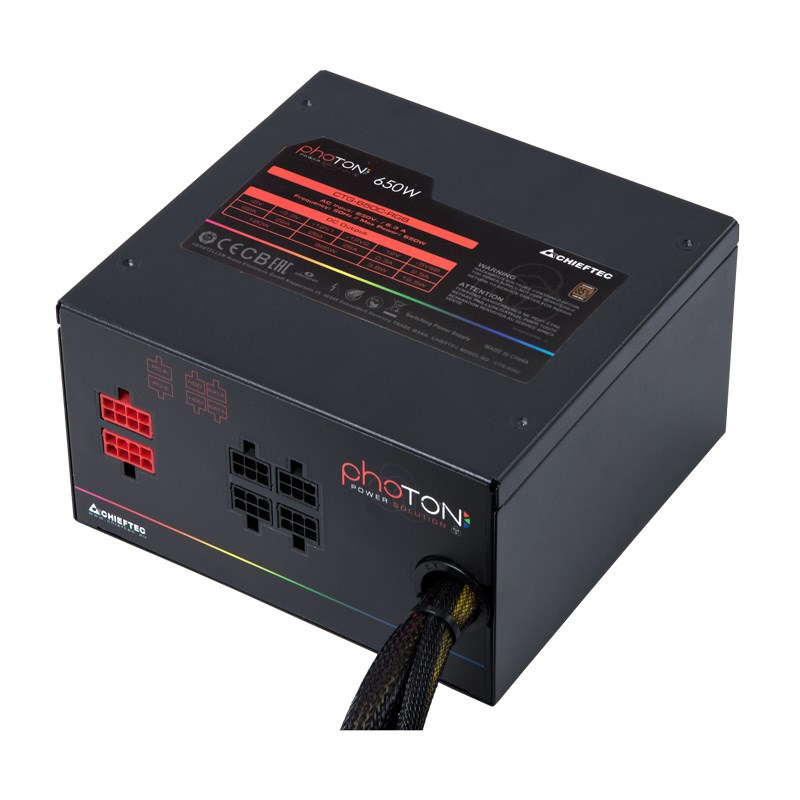 CHIEFTEC Photon Series,  CTG-750C-RGB,  750W,  12cm RGB ventilátor,  Active PFC,  modulárny,  maloobchod,  85+1 