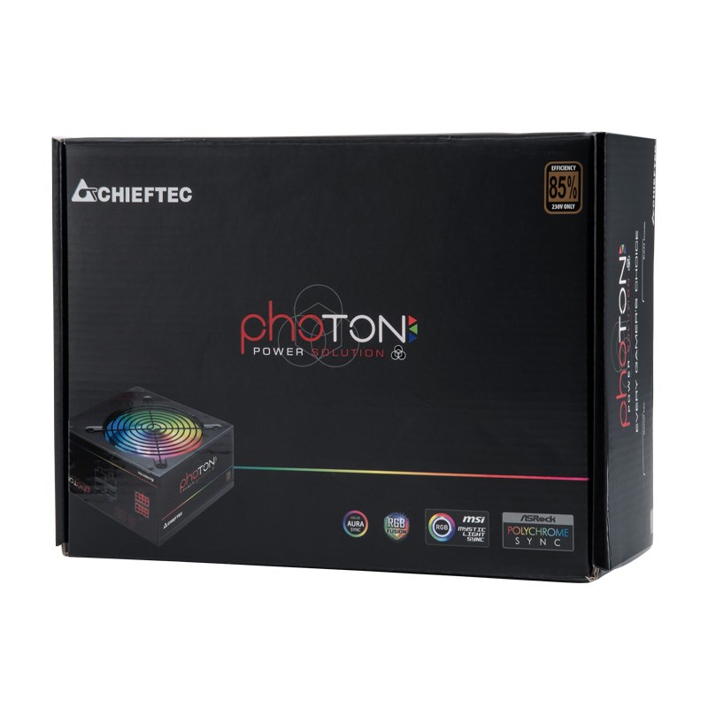 CHIEFTEC Photon Series,  CTG-750C-RGB,  750W,  12cm RGB ventilátor,  Active PFC,  modulárny,  maloobchod,  85+5 