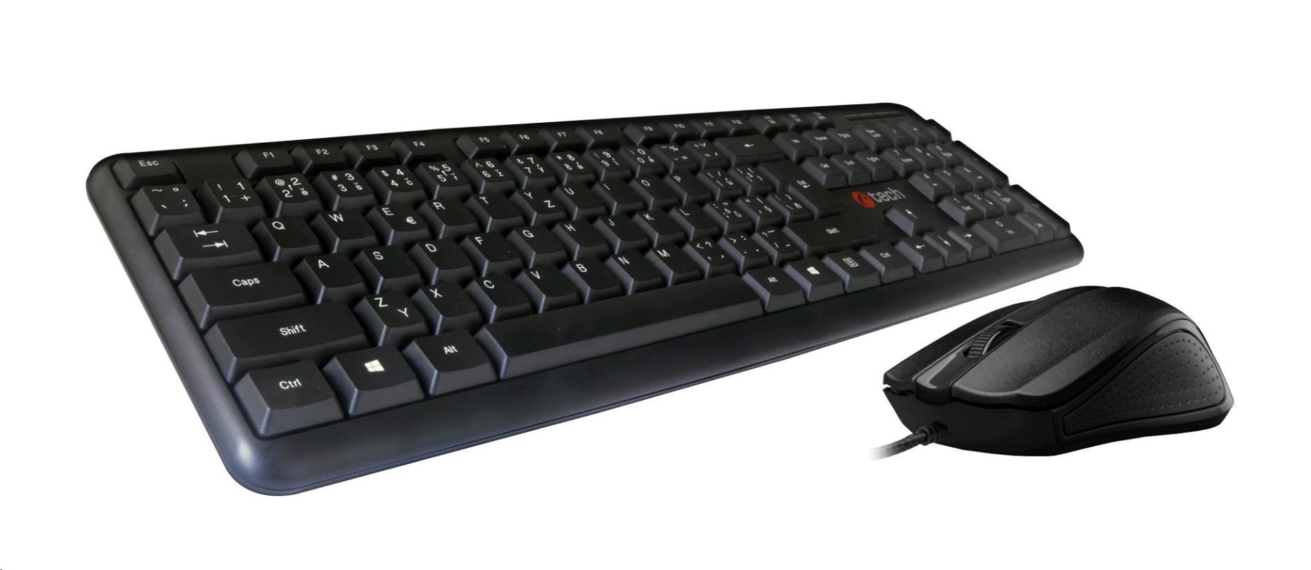 C-TECH Klávesnica a myš KBM-102,  drôtový set,  USB,  CZ/ SK0 