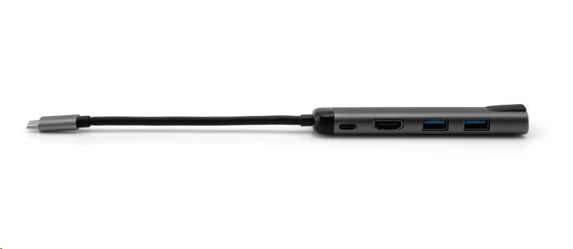 VERBATIM 49141 Multiportový USB-C HUB,  2x USB 3.0,  1x USB-C,  HDMI,  LAN,  šedý dok3 