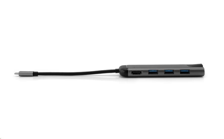 VERBATIM 49142 Multiportový HUB USB-C,  3x USB 3.0,  1x USB-C,  HDMI,  LAN,  SD,  microSD,  šedý dok4 