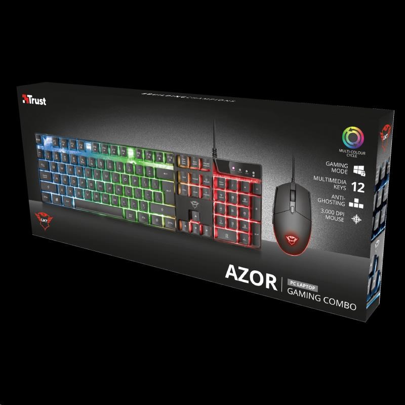 Set klávesnica + myš TRUST GXT 838 Azor Gaming Combo US2 