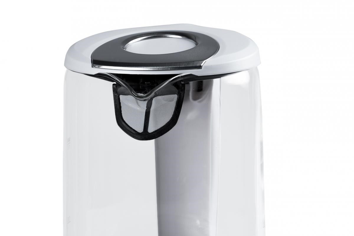 Orava VK-4017 W rychlovarná konvice,  2200 W,  1.7 l,  skleněná,  LED podsvícení,  automatické vypnutí,  bílá1 