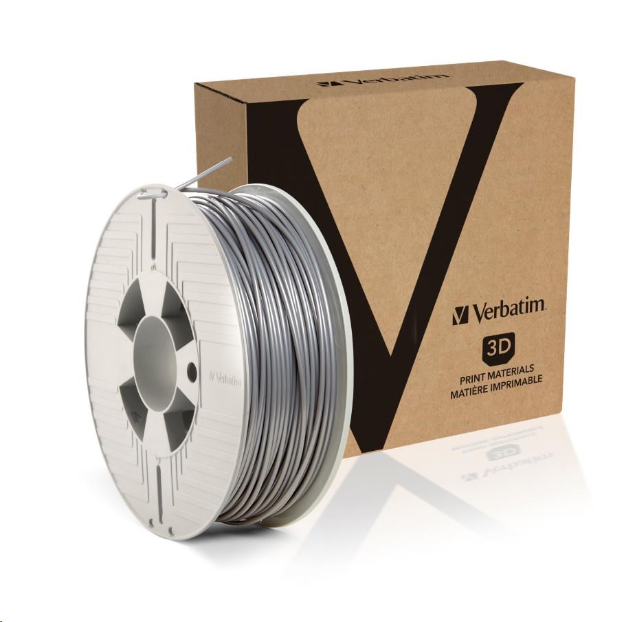 VERBATIM Filament pre 3D tlačiarne PLA 2.85mm,  126m,  1kg strieborná (OLD model 55283)2 