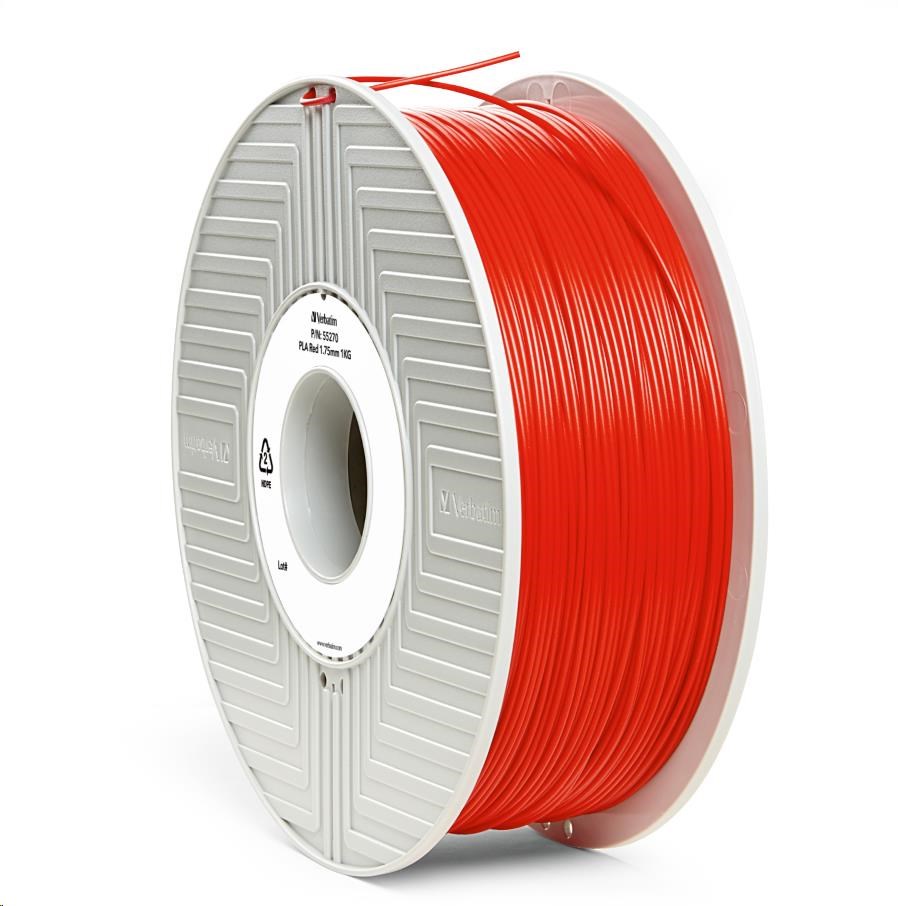 VERBATIM Filament pre 3D tlačiarne PLA 1.75mm,  335m,  1kg červená (OLD PN 55270)1 