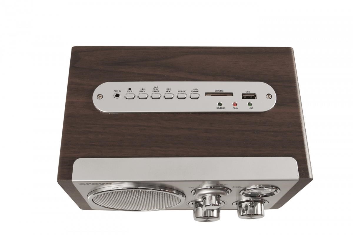 Orava RR-29 A rádio,  1 x 3, 5W,  AM /  FM rádio,  USB,  AUX vstup,  SD karta,  hnědá /  stříbrná2 
