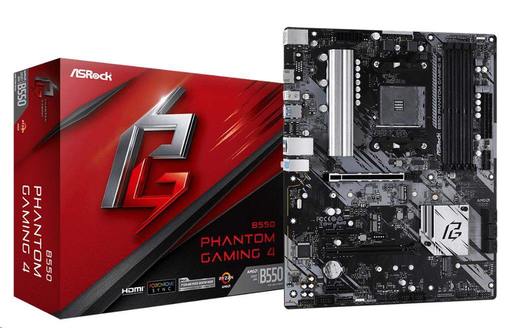 ASRock MB Sc AM4 B550 Phantom Gaming 4,  AMD B550,  4xDDR4,  HDMI4 
