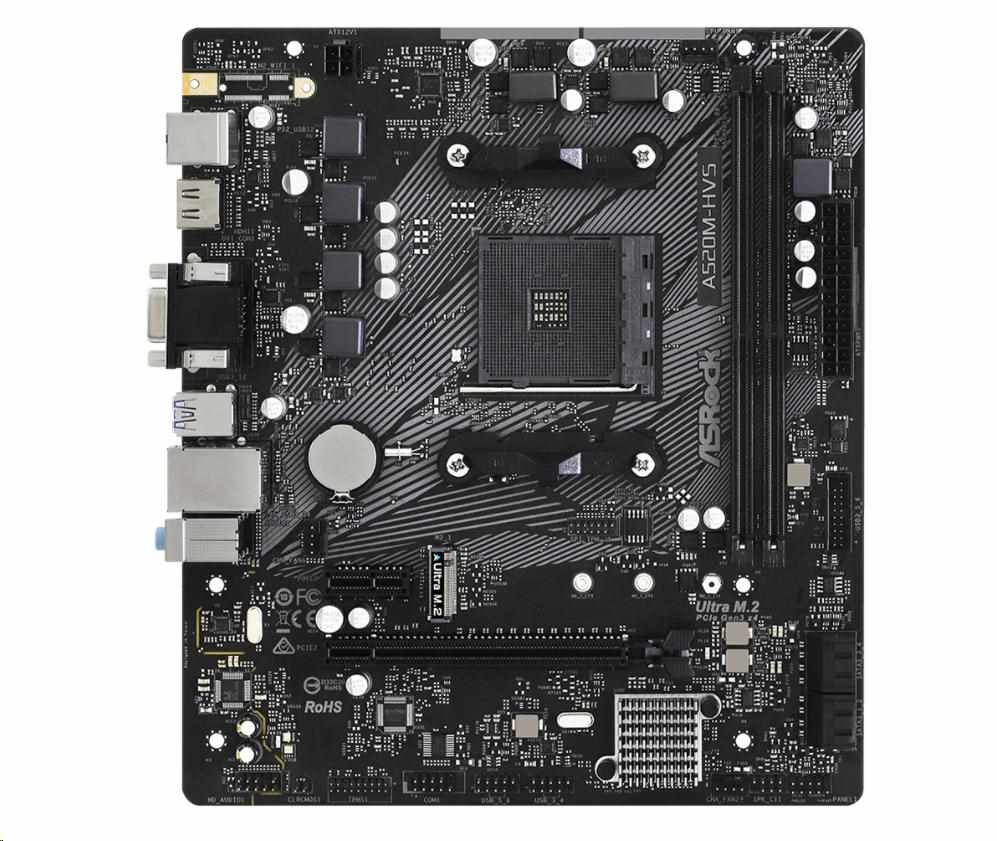 ASRock MB Sc AM4 A520M-HVS,  AMD A520M,  2xDDR4,  HDMI1 