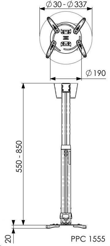 Vogel"s PPC 1555 - teleskopický držák projektoru 55-85 cm4 