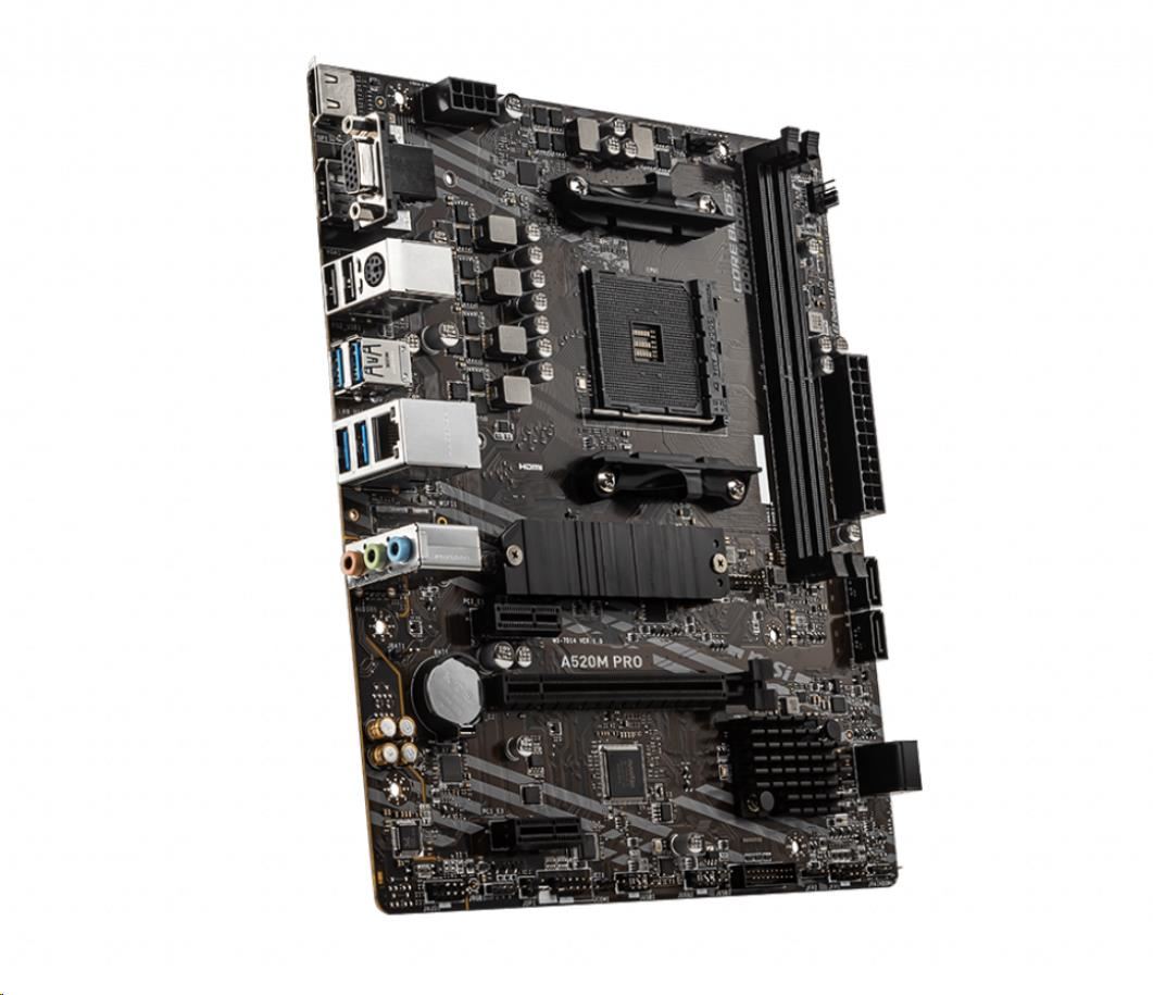 MSI MB Sc AM4 A520M PRO,  AMD A520,  VGA,  2xDDR4,  mATX3 