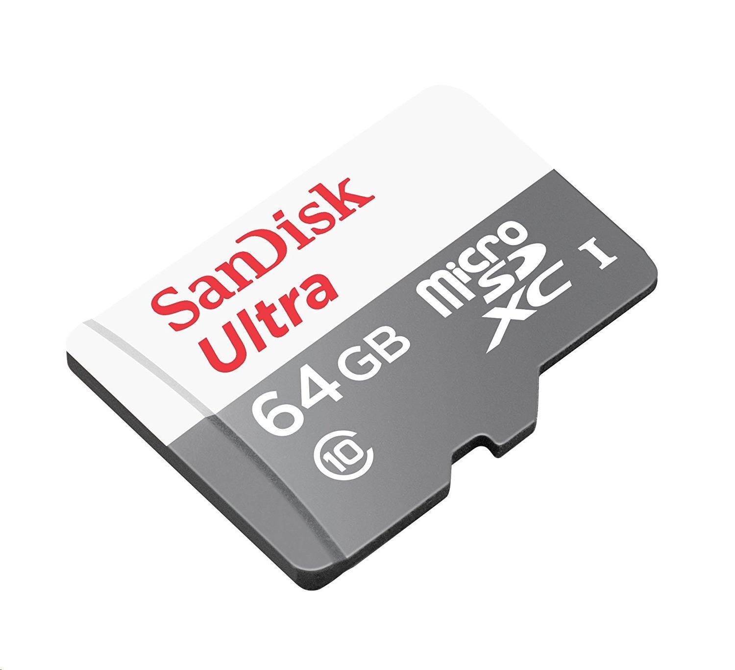 Sandisk MicroSDXC 64GB Ultra (80 MB/ s,  Class 10 UHS-I,  Android)1 