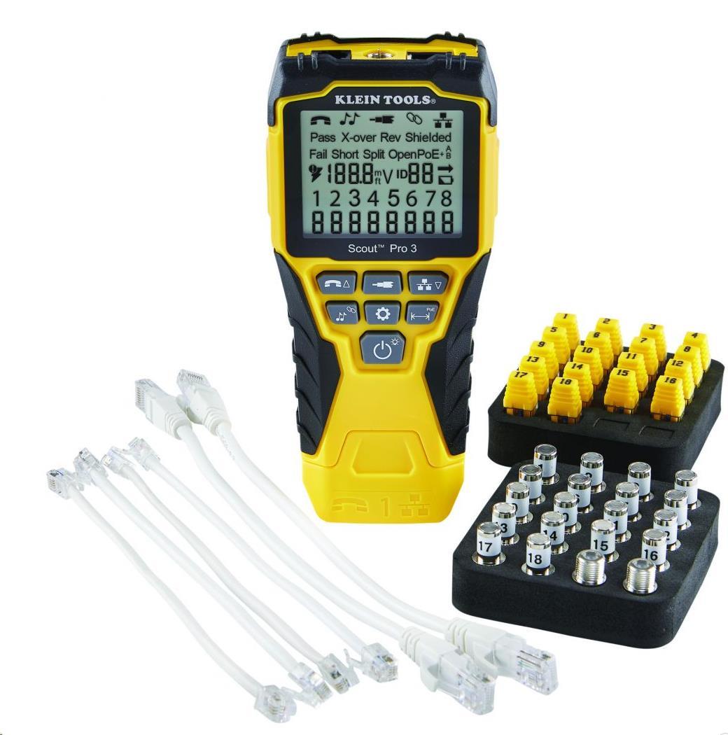 KLEIN TOOLS - VDV Scout® Pro 3 Tester Kit Locator (PoE) - 18x RJ45,  18x F-konektor6 