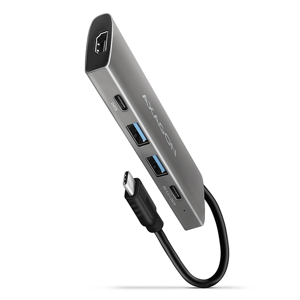 AXAGON HMC-5G2,  USB 10Gbps hub,  porty 2x USB-A,  2x USB-C,  HDMI 4k/ 60,  PD 100W,  kábel USB-C 13cm4 
