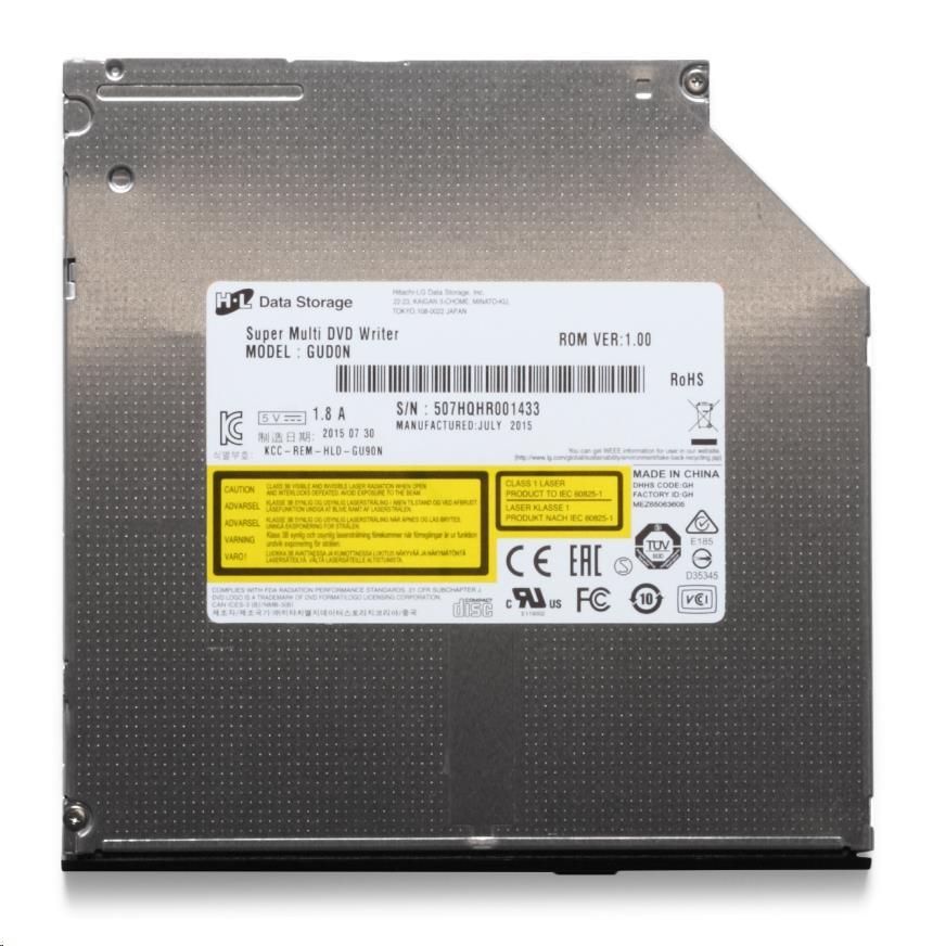 HITACHI LG - interná mechanika DVD-W/ CD-RW/ DVD±R/ ±RW/ RAM/ M-DISC GUD1N,  Slim,  9.5 mm zásobník,  čierny,  voľne ložený bez 3 
