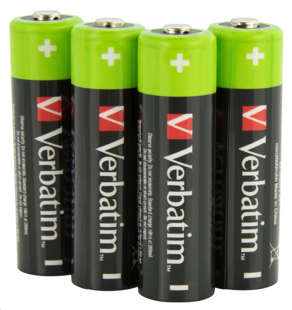 VERBATIM Nabíjecí baterie AA Premium 4-Pack  2500 mAh1 