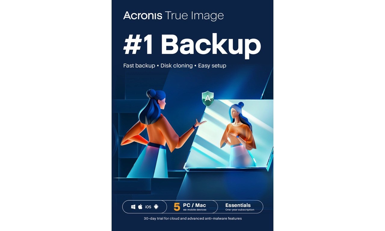 Acronis True Image Essentials Predplatné 5 počítačov - 1 rok predplatného ESD0 