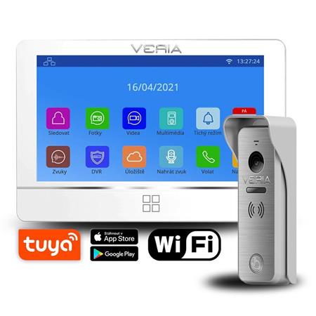 Veria SET Videotelefon  8277B-W (Wi-Fi) bílý + vstupní stanice  831 série 2-WIRE1 