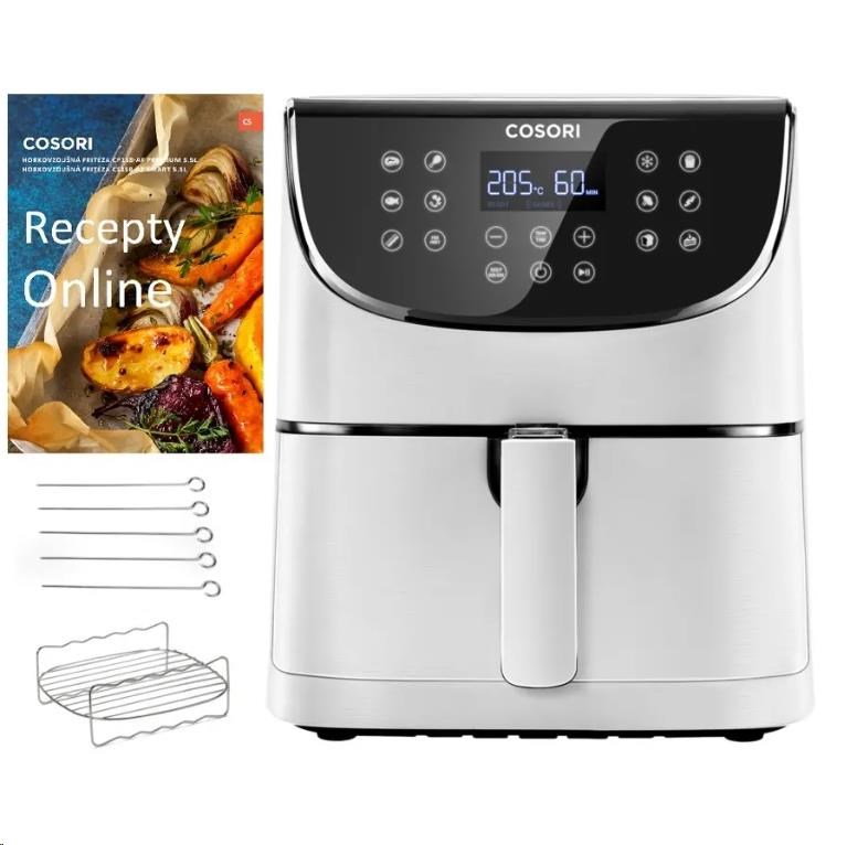 Cosori CP158-AF PREMIUM –  5.5L horkovzdušná fritéza + 5x špíz a gril. rošt,  white4 