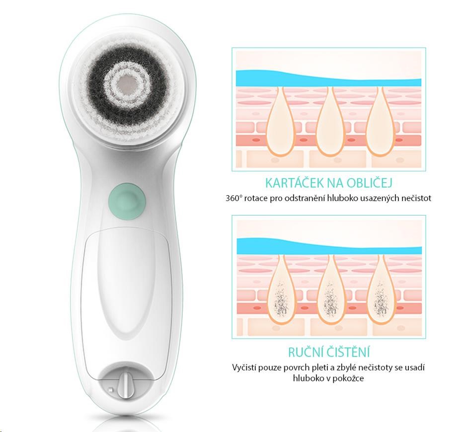 TOUCHBeauty 0759A Čisticí kartáč na pleť 3v1 růžový0 