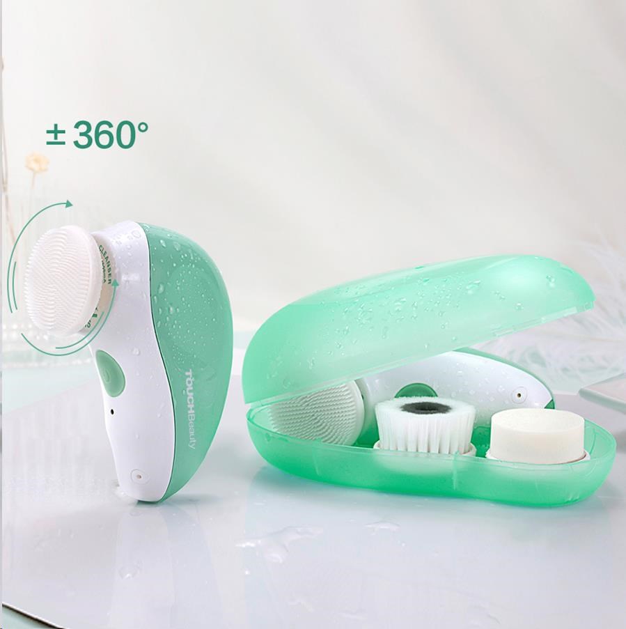 TOUCHBeauty 1387A Čisticí kartáč na pleť 3v1 zelený4 