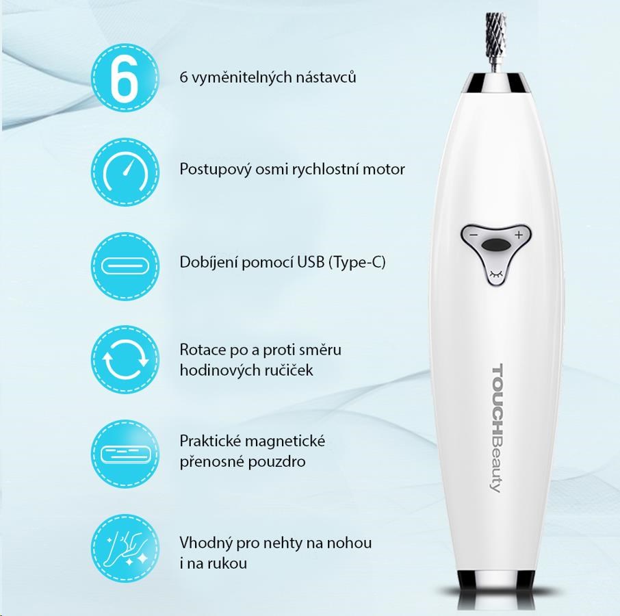 TOUCHBeauty 1733 Bruska na manikúru a pedikúru 6v13 