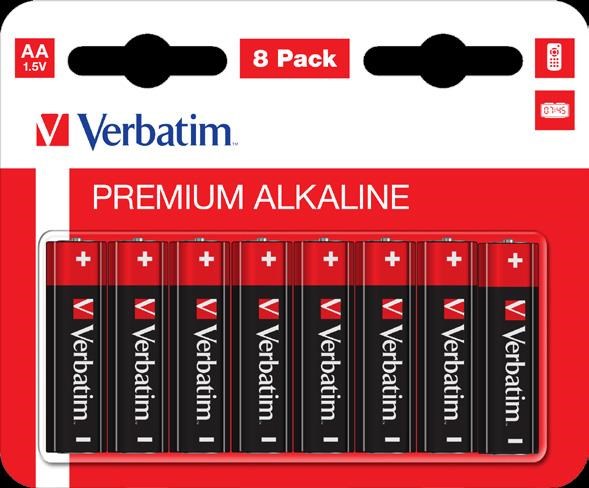 VERBATIM Alkalické baterie AA,   8 PACK ,  LR60 