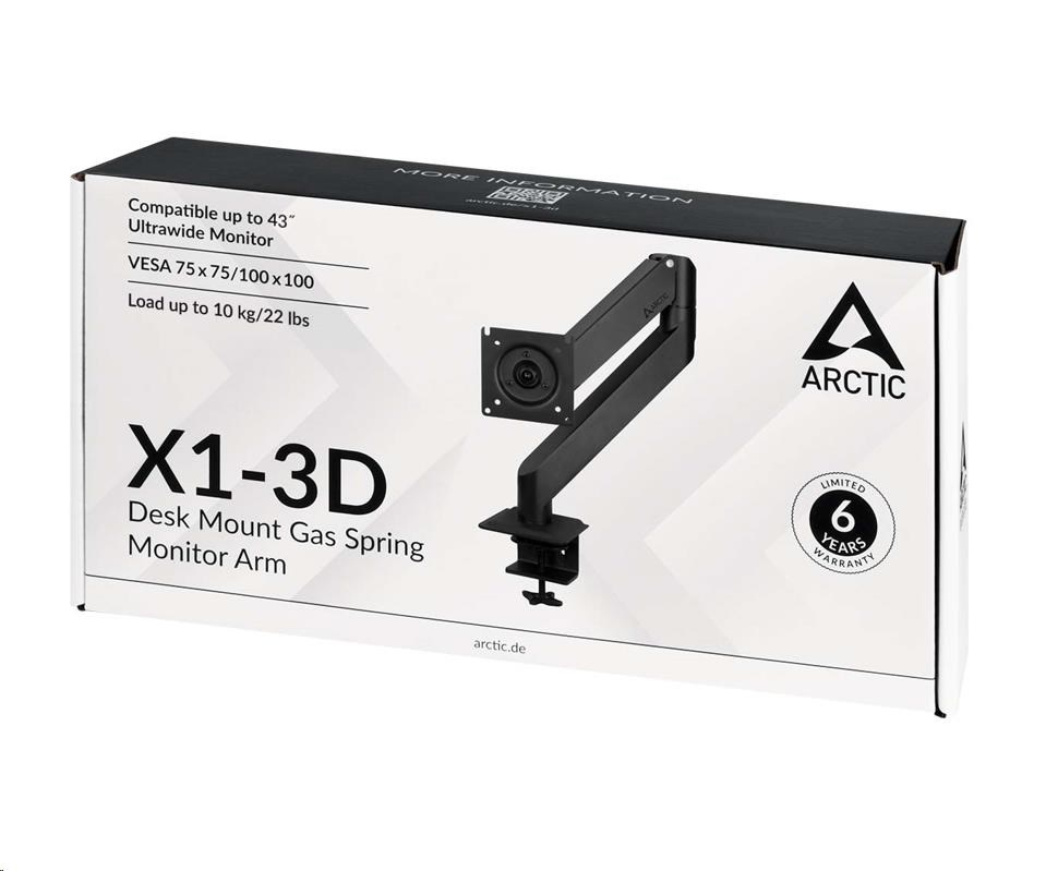 Držiak monitora ARCTIC X1-3D,  oceľ,  matná čierna7 