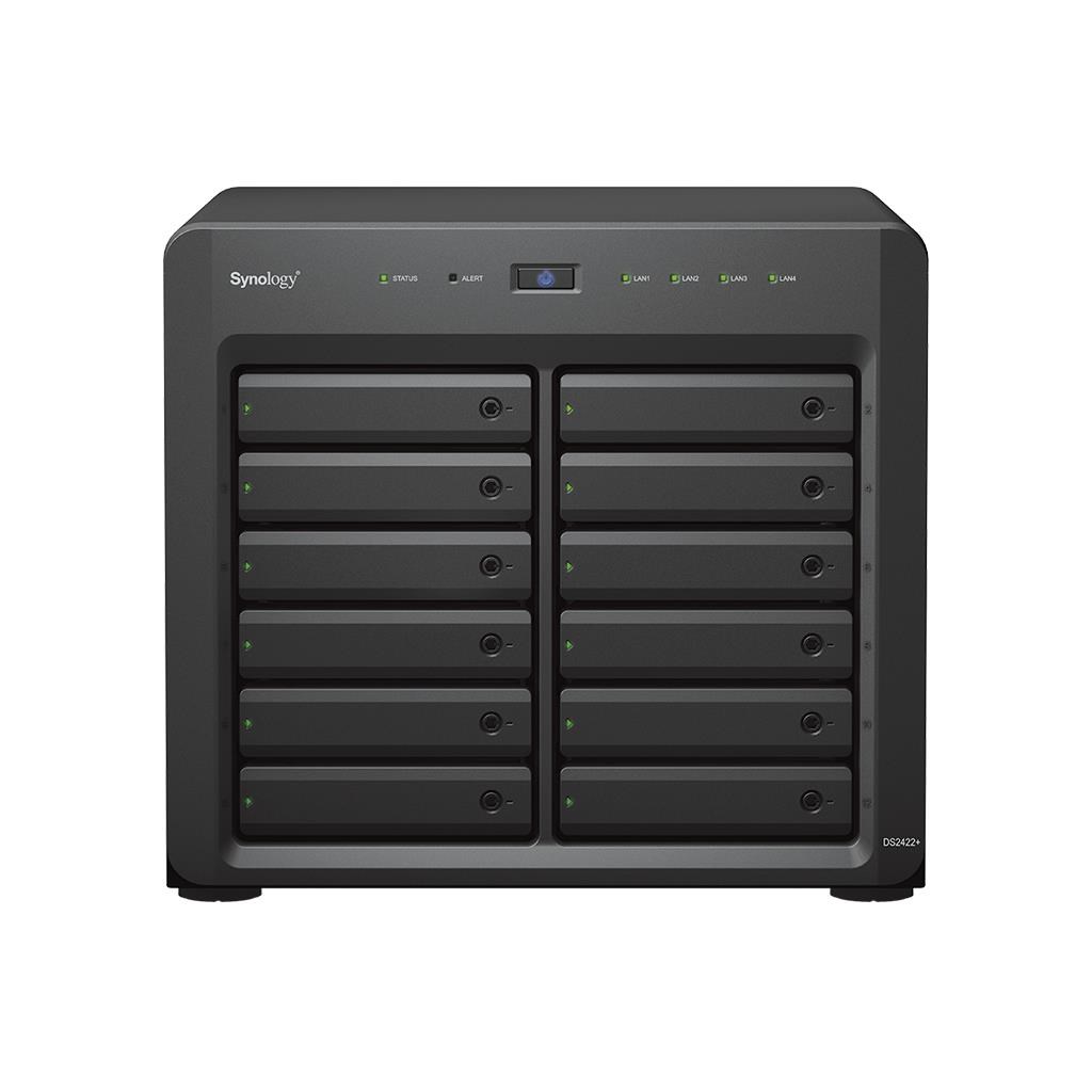 Synology DS2422+ DiskStation (4C/ RyzenV1500B/ 2, 2GHz/ 4GBRAM/ 12xSATA/ 2xUSB3.0/ 4xGbE/ 1xPCIe)0 