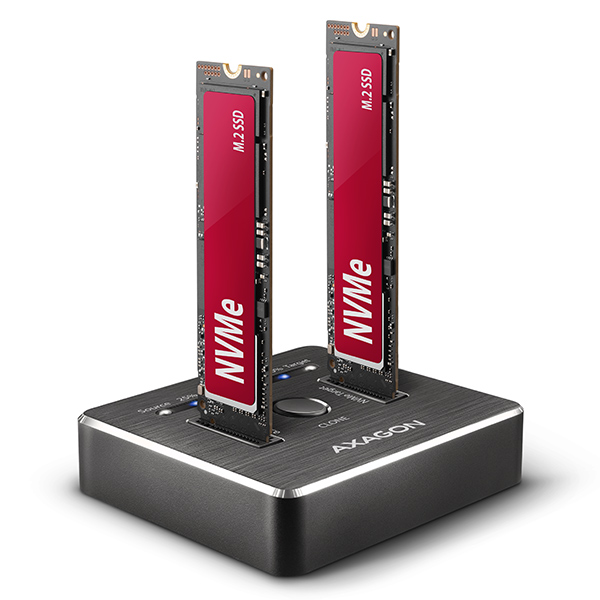 AXAGON ADSA-M2C,  USB-C 3.2 Gen 2 - 2x M.2 dokovacie stanice NVMe SSD CLONE MASTER0 