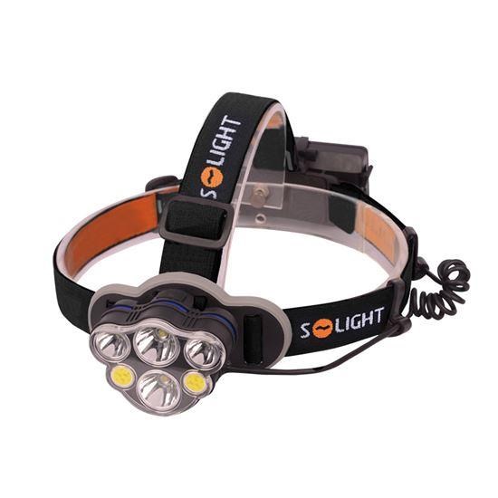 Solight LED čelová nabíjecí svítilna,  550lm,  Li-Ion,  USB7 