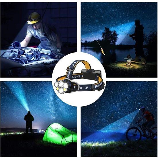 Solight LED čelová nabíjecí svítilna,  550lm,  Li-Ion,  USB8 